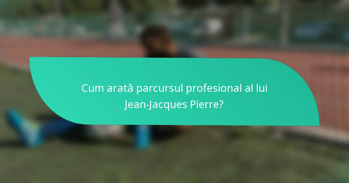 Cum arată parcursul profesional al lui Jean-Jacques Pierre?